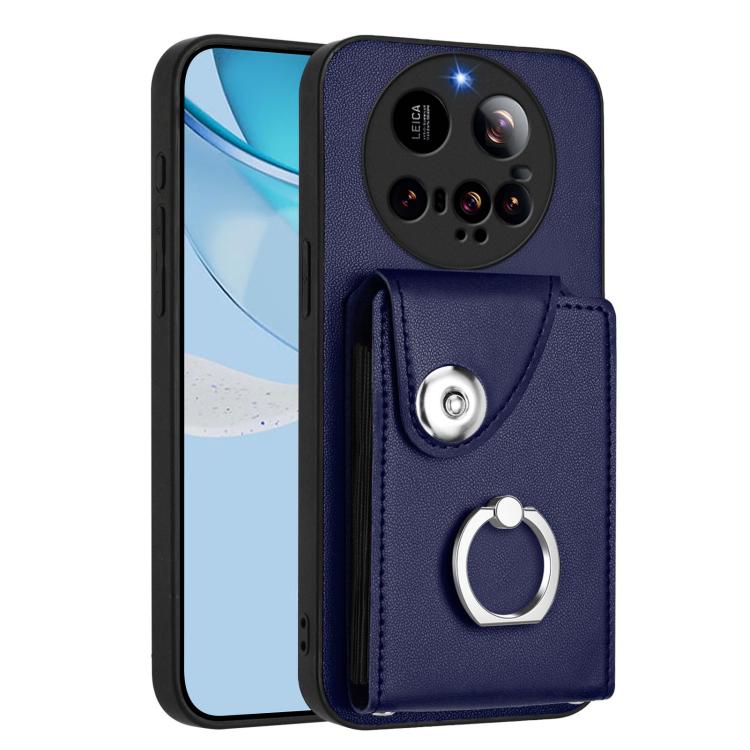 Funda para Xiaomi 15 Ultra con tarjetero y anillo (azul)
