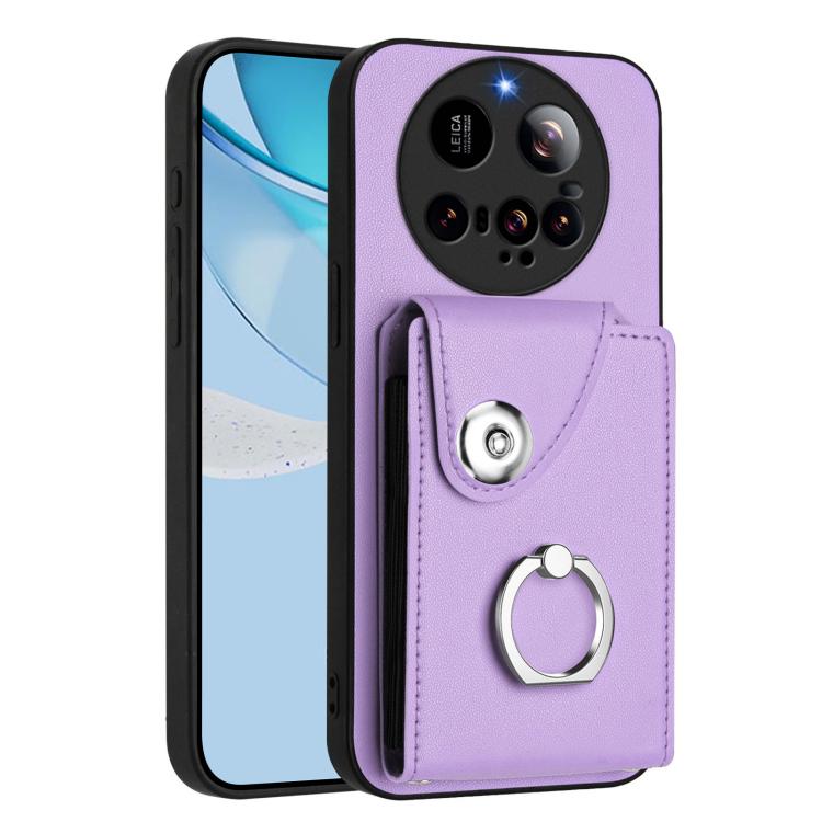 Funda para Xiaomi 15 Ultra con tarjetero y anillo (morado)