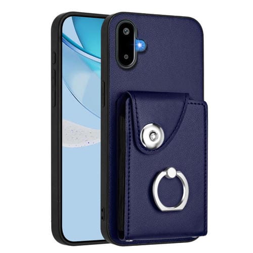 Funda para Samsung Galaxy F06 5G / M06 5G con tarjetero y anillo (azul)