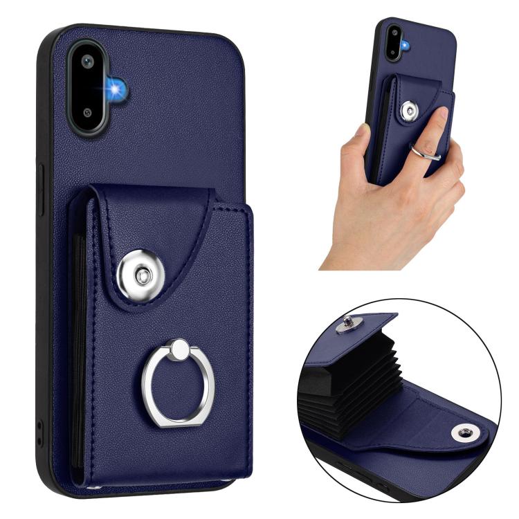 Funda para Samsung Galaxy F06 5G / M06 5G con tarjetero y anillo (azul)