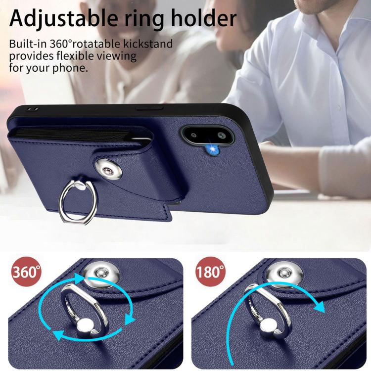 Funda para Samsung Galaxy F06 5G / M06 5G con tarjetero y anillo (azul)
