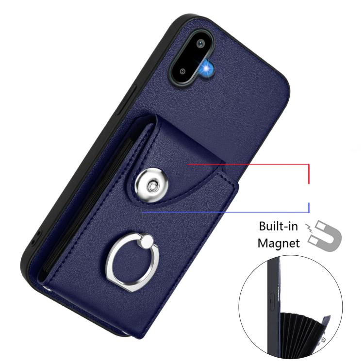 Funda para Samsung Galaxy F06 5G / M06 5G con tarjetero y anillo (azul)