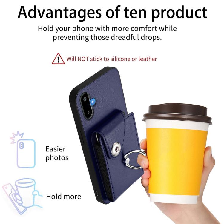 Funda para Samsung Galaxy F06 5G / M06 5G con tarjetero y anillo (azul)