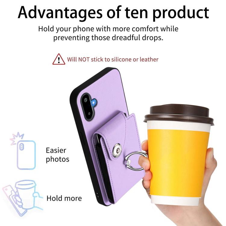 Funda para Samsung Galaxy F06 5G / M06 5G con tarjetero y anillo (morado)