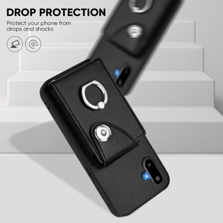 Funda para Samsung Galaxy F06 5G / M06 5G con tarjetero y anillo (negra)