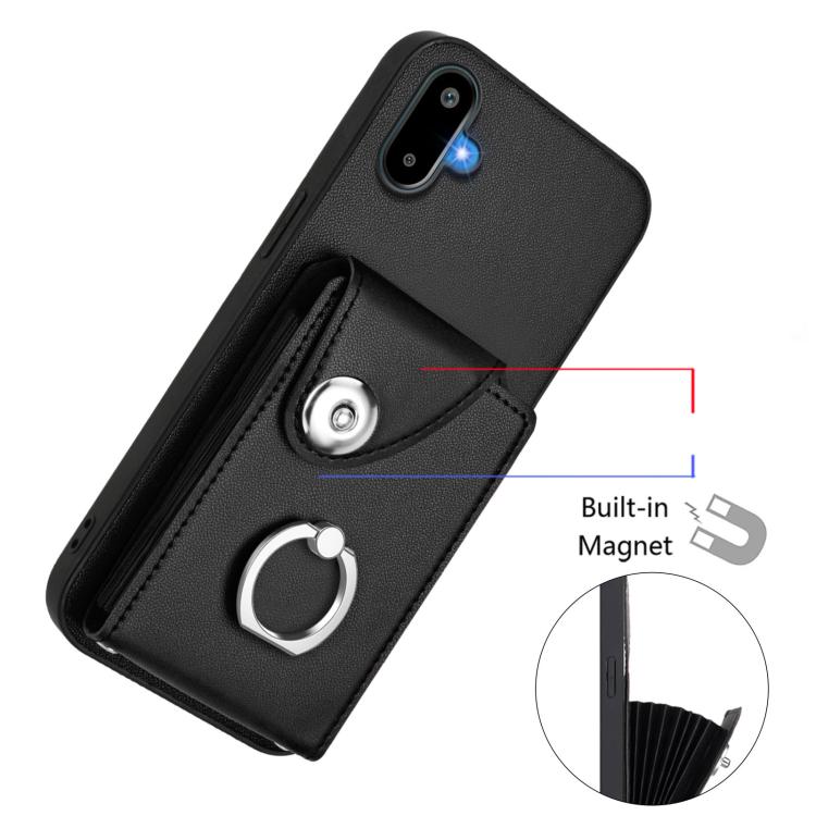 Funda para Samsung Galaxy F06 5G / M06 5G con tarjetero y anillo (negra)