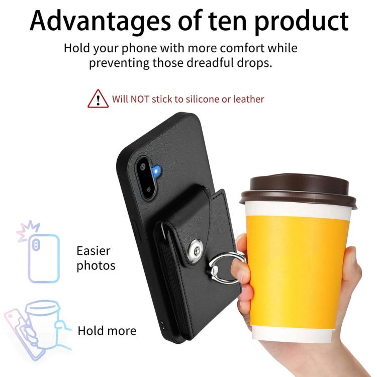 Funda para Samsung Galaxy F06 5G / M06 5G con tarjetero y anillo (negra)