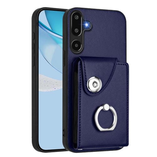 Funda para Samsung Galaxy M16 5G / F16 5G con tarjetero y anillo (azul)