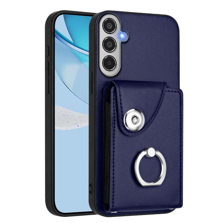 Funda para Samsung Galaxy M35 5G con tarjetero y anillo (azul)