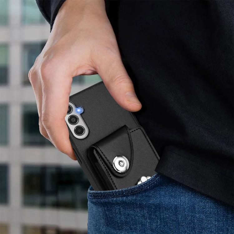 Funda para Samsung Galaxy M35 5G con tarjetero y anillo (negra)