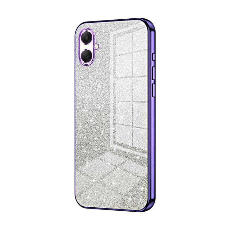 Funda para Samsung Galaxy A07 con purpurina degradada y galvanizada (morada)