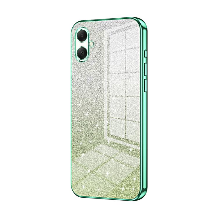 Funda para Samsung Galaxy A07 con purpurina degradada en polvo galvanizado (verde)