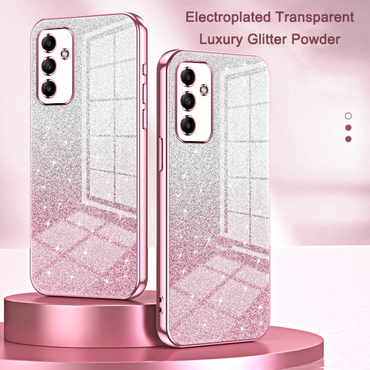 Funda para Samsung Galaxy A17 con purpurina degradada y galvanizada (transparente)