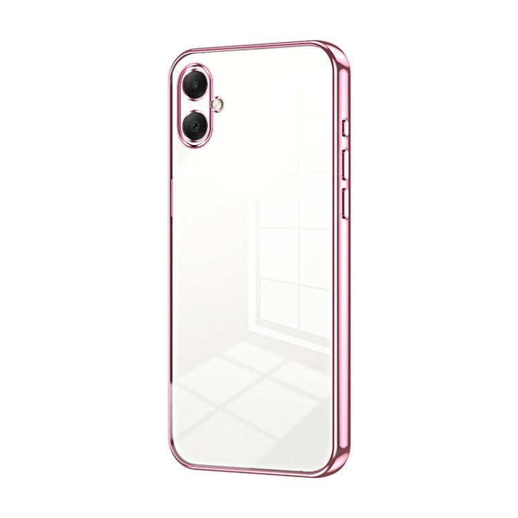Funda transparente con orificios finos para Samsung Galaxy A07 (rosa)
