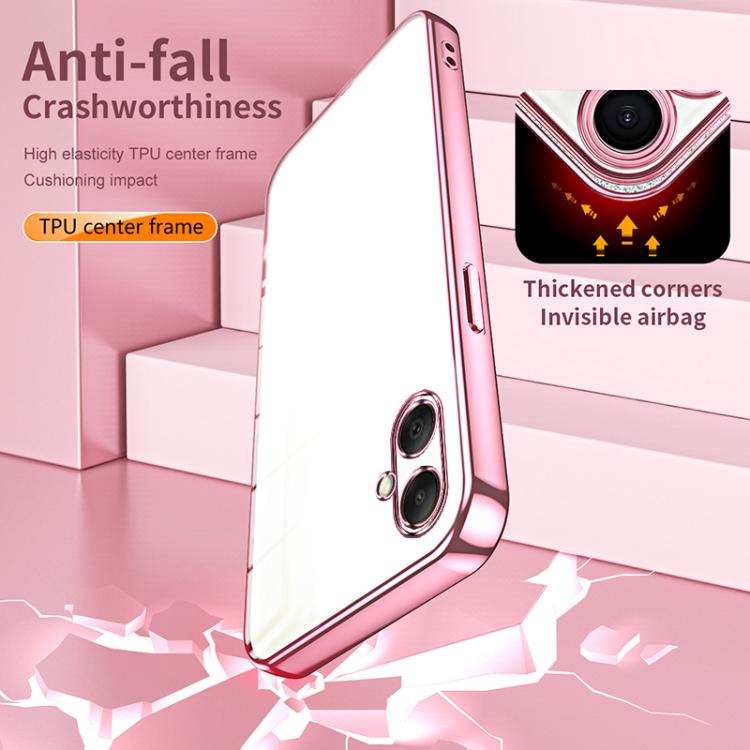 Funda transparente con orificios finos para Samsung Galaxy A07 (dorada)