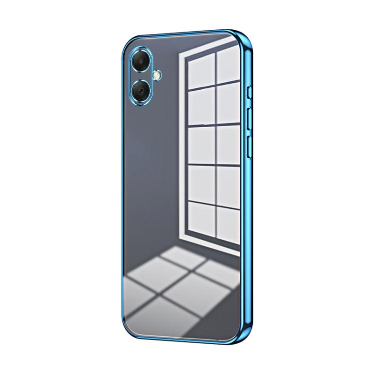 Funda transparente con orificios finos para Samsung Galaxy A07 (azul)