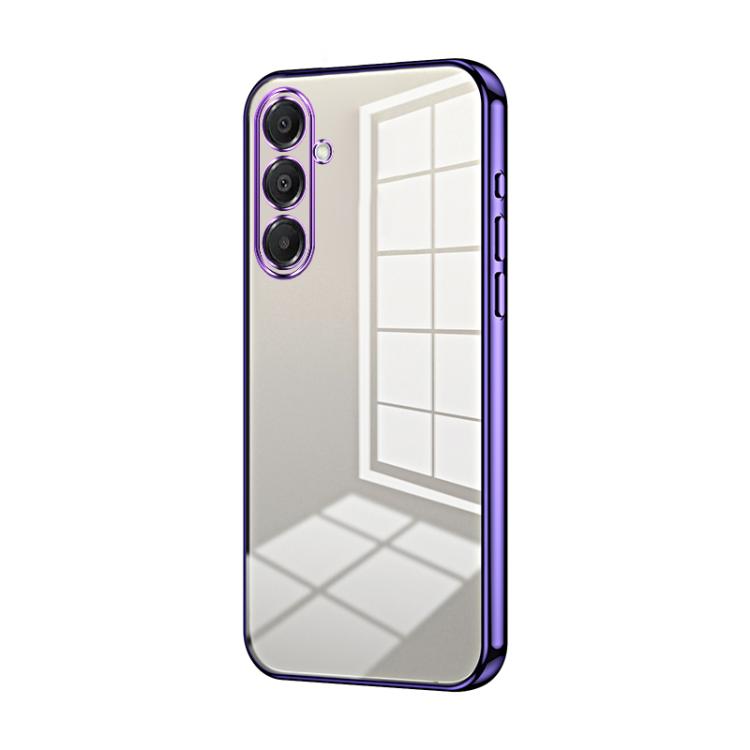 Funda transparente con orificios finos para Samsung Galaxy A17 (morada)