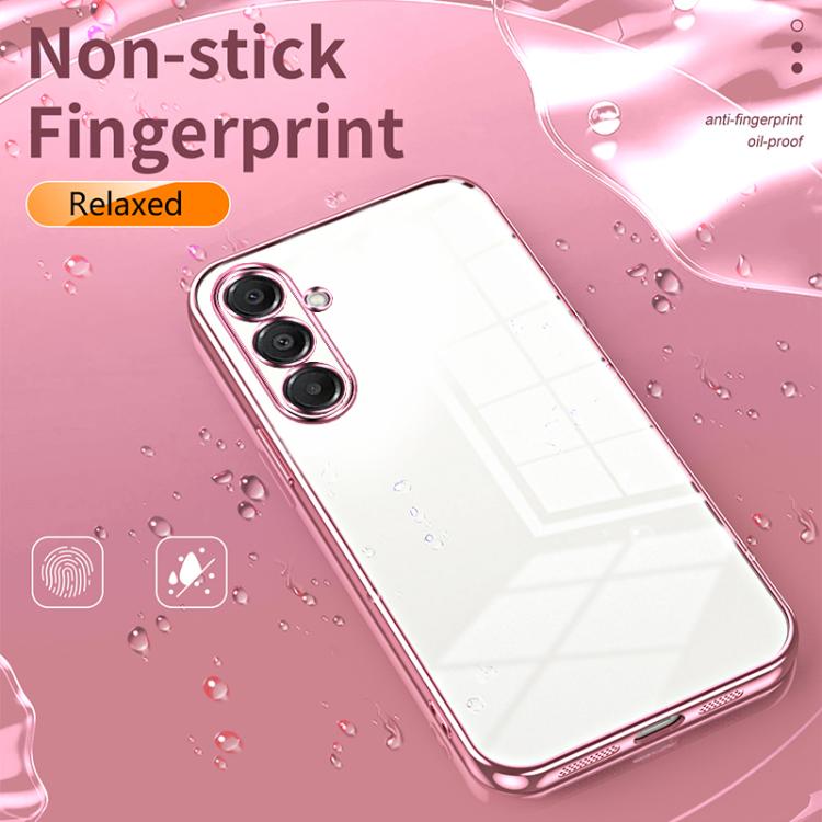 Funda transparente con orificios finos para Samsung Galaxy A17 (morada)