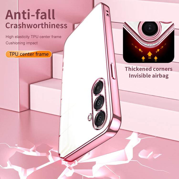 Funda transparente con orificios finos para Samsung Galaxy A17 (morada)