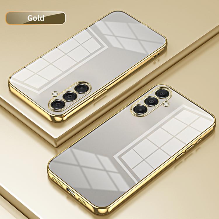 Funda transparente con orificios finos para Samsung Galaxy A17 (dorada)