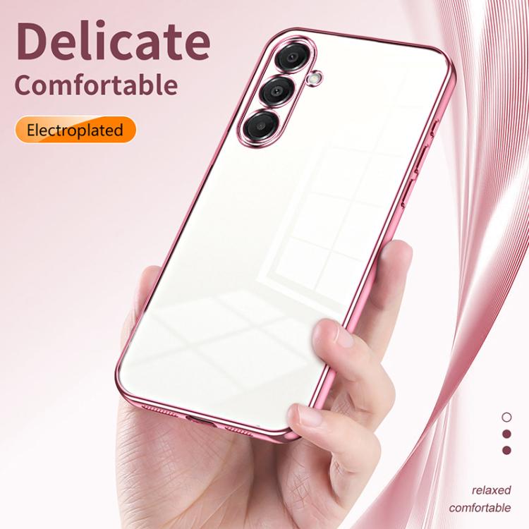 Funda transparente con orificios finos para Samsung Galaxy A17 (azul)