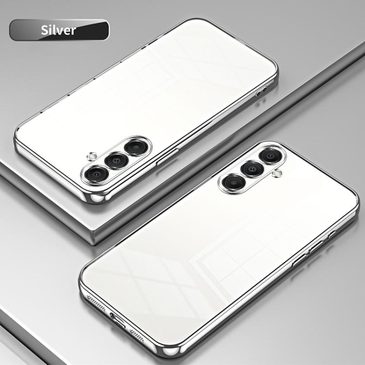 Funda transparente con orificios finos para Samsung Galaxy A17 (plateada)