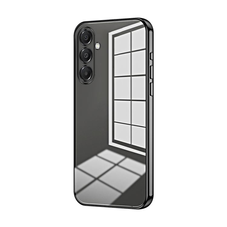 Funda transparente con orificios finos para Samsung Galaxy A17 (negra)