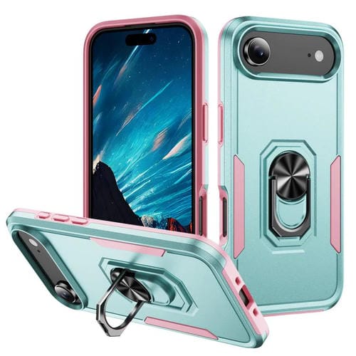 Funda Pioneer Armor de PC y TPU resistente con soporte para iPhone 17 Air (verde y rosa)