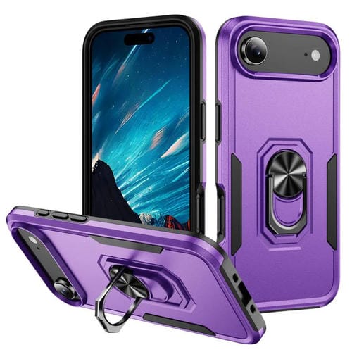 Funda Pioneer Armor de PC y TPU resistente con soporte para iPhone 17 Air (morado y negro)