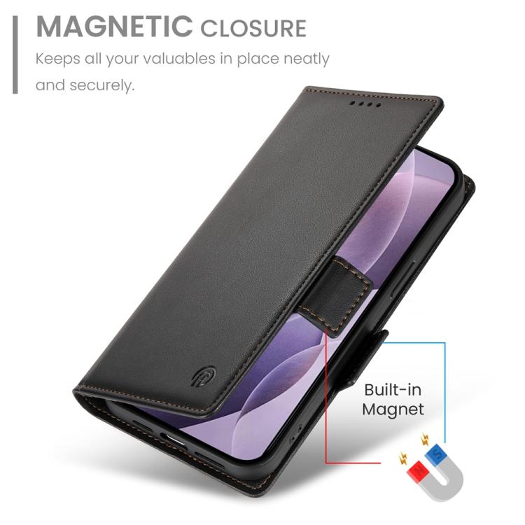 Funda de cuero esmerilado con hebilla lateral magnética para Redmi K80/K80 Pro (negro)