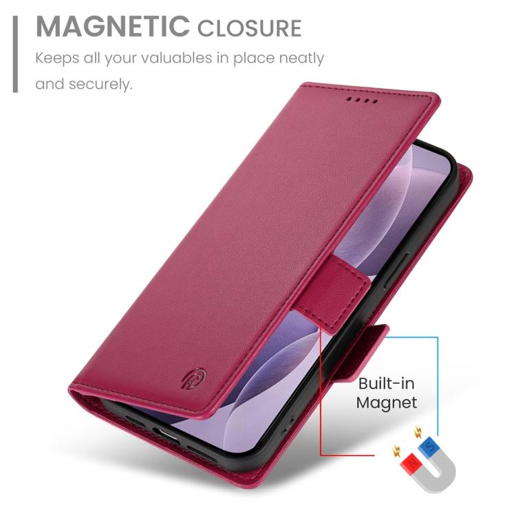 Funda de cuero esmerilado con hebilla lateral magnética para Redmi K80/K80 Pro (rojo vino)