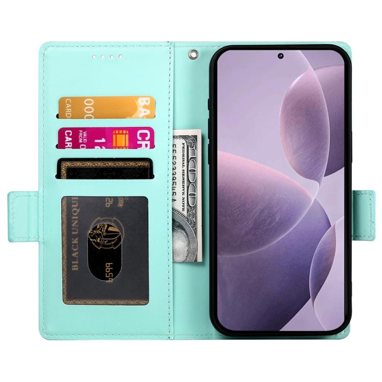 Funda de cuero esmerilado con hebilla lateral magnética para Redmi K80/K80 Pro (verde menta)