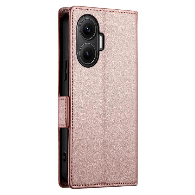 Funda de cuero esmerilado con hebilla lateral magnética para Redmi Turbo 4 Pro / Xiaomi Poco F7 (oro rosa)