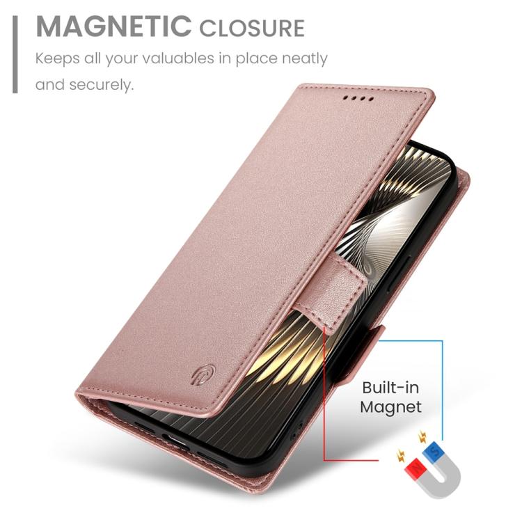 Funda de cuero esmerilado con hebilla lateral magnética para Redmi Turbo 4 Pro / Xiaomi Poco F7 (oro rosa)