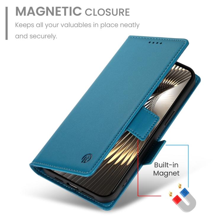 Funda de cuero esmerilado con hebilla lateral magnética para Redmi Turbo 4 Pro / Xiaomi Poco F7 (azul)