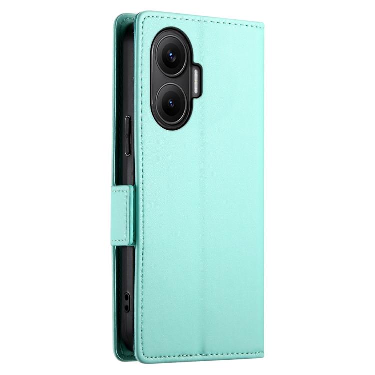 Funda de cuero esmerilado con hebilla lateral magnética para Redmi Turbo 4 Pro / Xiaomi Poco F7 (verde menta)