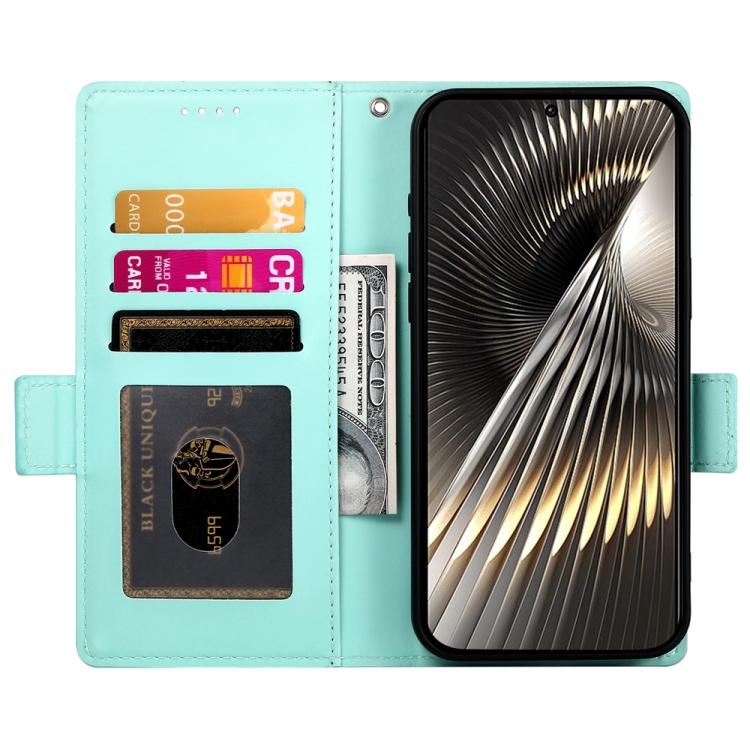 Funda de cuero esmerilado con hebilla lateral magnética para Redmi Turbo 4 Pro / Xiaomi Poco F7 (verde menta)