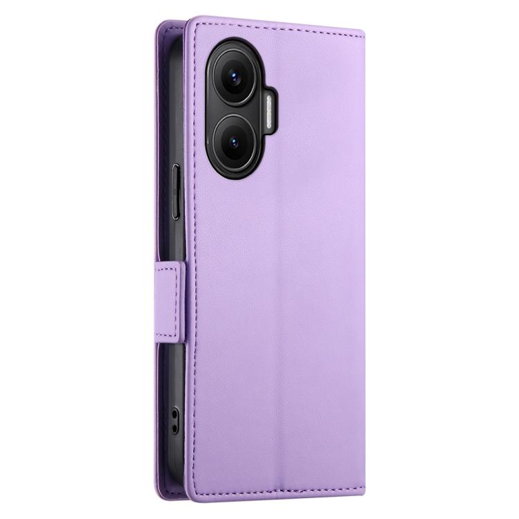 Funda de cuero esmerilado con hebilla lateral magnética para Redmi Turbo 4 Pro / Xiaomi Poco F7 (morado)