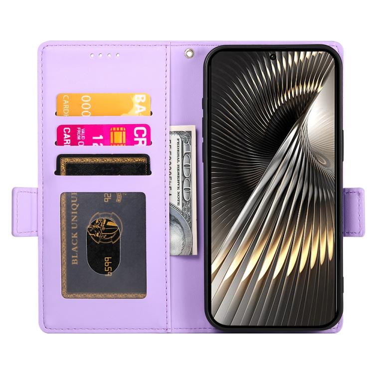 Funda de cuero esmerilado con hebilla lateral magnética para Redmi Turbo 4 Pro / Xiaomi Poco F7 (morado)