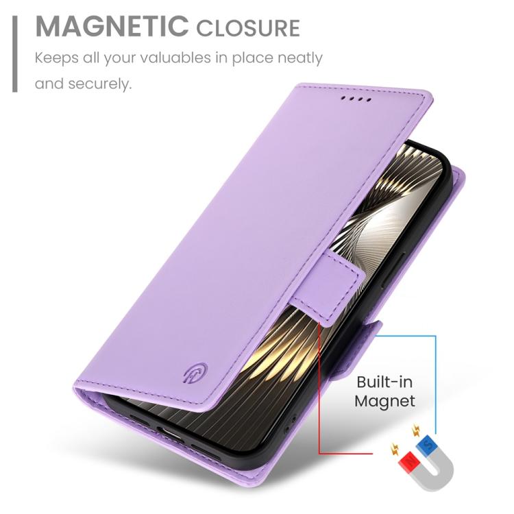 Funda de cuero esmerilado con hebilla lateral magnética para Redmi Turbo 4 Pro / Xiaomi Poco F7 (morado)