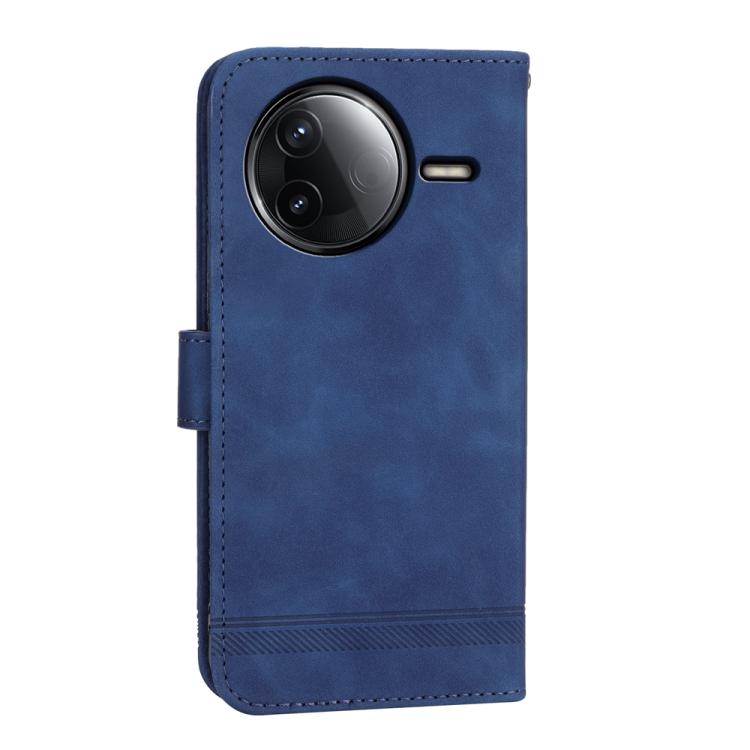 Funda híbrida de cuero sintético TPU Dierfeng Dream Line para Redmi K80/K80 Pro (azul)