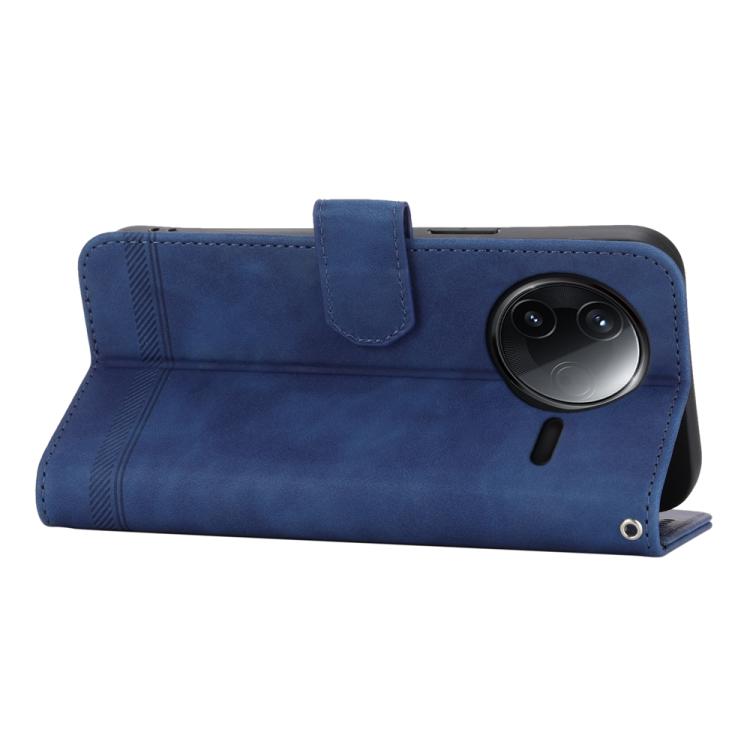 Funda híbrida de cuero sintético TPU Dierfeng Dream Line para Redmi K80/K80 Pro (azul)