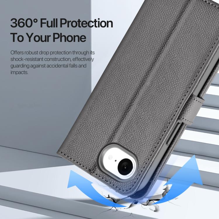Estuche para Teléfono Dux Ducis Lawa Series 2 En 1 para iPhone 16E con Cremallera Desmontable Magsafe y Cordón (Gris)