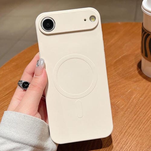 Funda magnética MagSafe de silicona líquida de color sólido para iPhone 17 Air (blanco antiguo)