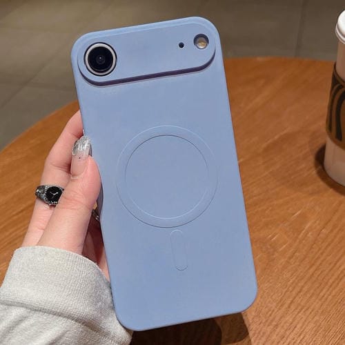 Funda magnética MagSafe de silicona líquida de color sólido para iPhone 17 Air (lila y morado)