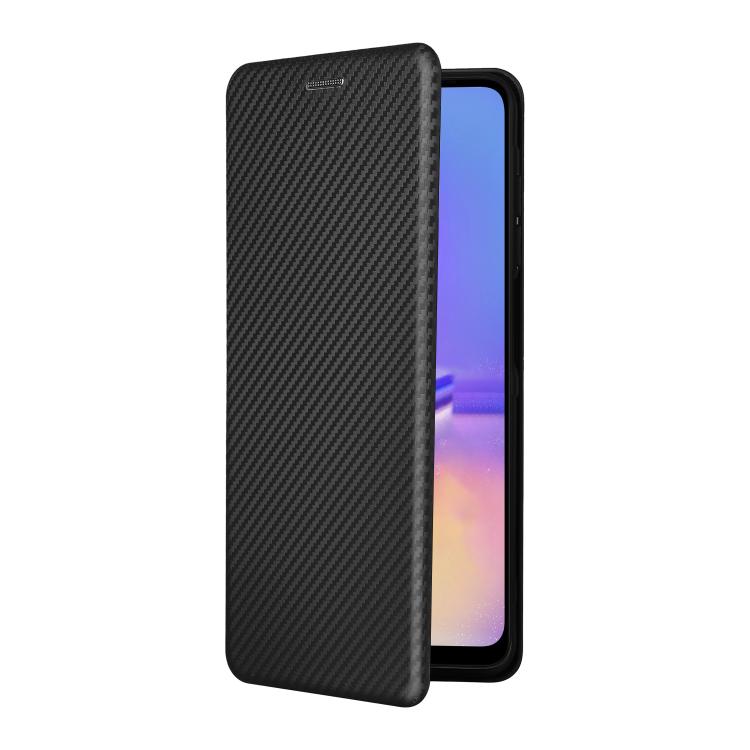 Funda de cuero con textura de fibra de carbono para Samsung Galaxy A07 4G (negro)