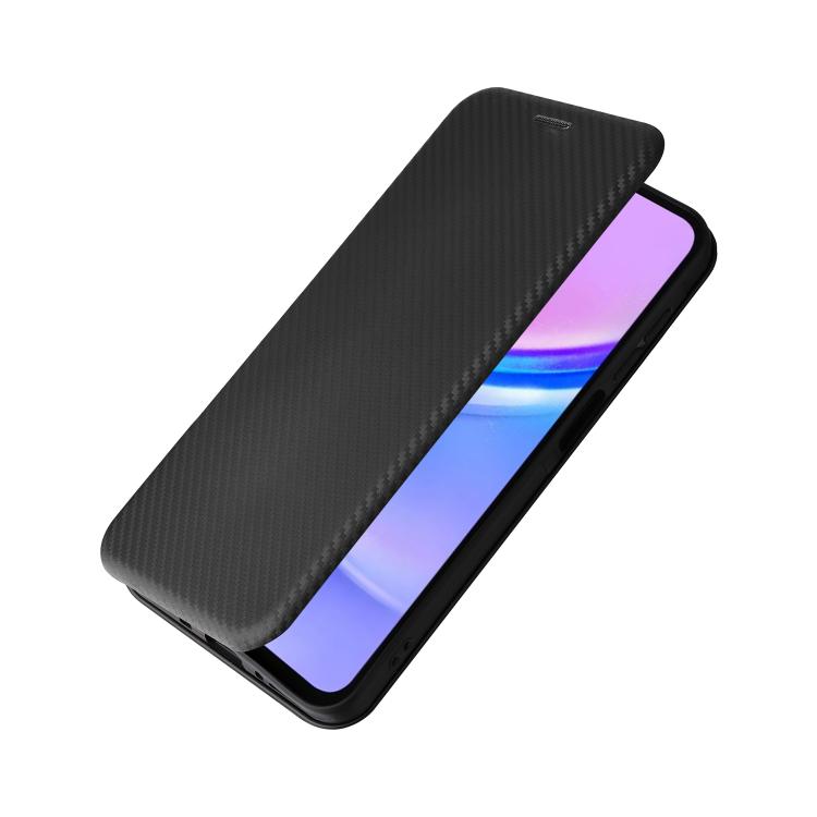 Funda de cuero con textura de fibra de carbono para Samsung Galaxy A17 5G (negro)
