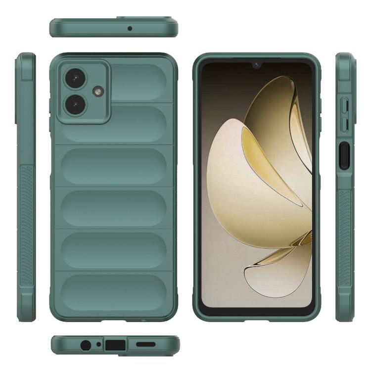 Funda de TPU + franela Magic Shield para Samsung Galaxy A07 4G (verde oscuro)