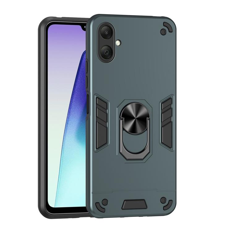 Funda de metal con anillo de metal a prueba de golpes para Samsung Galaxy A07 4G (verde)