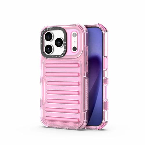 Funda híbrida de TPU y PC con airbag de alta transparencia para iPhone 17 Pro (rosa)